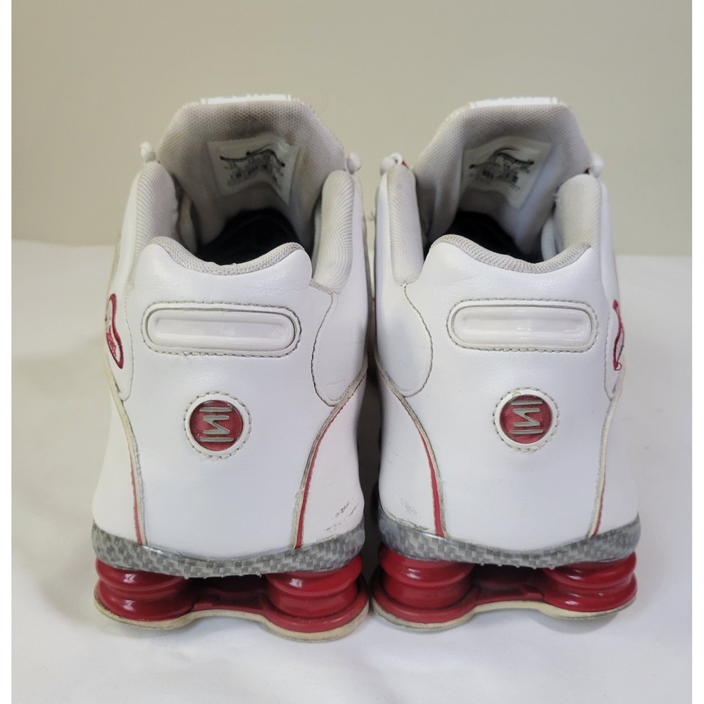 Nike Shox NZ White Varsity Red Metallic Silver Mens 12 Running Shoes 325201-127 - Picture 4 of 8